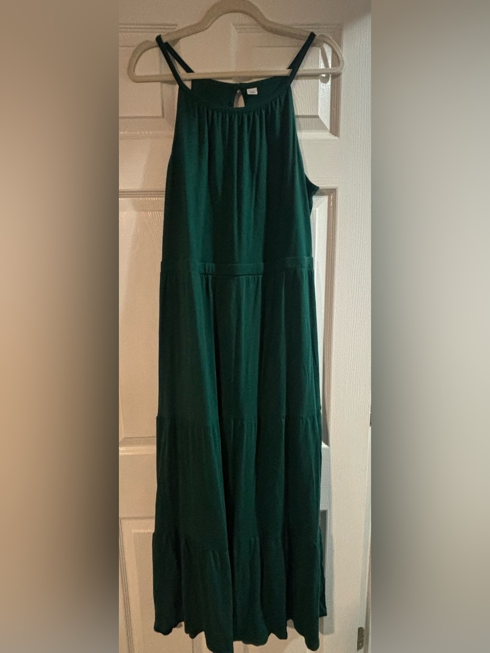 Old Navy Sleeveless Emerald Green Tiered Maxi Dress